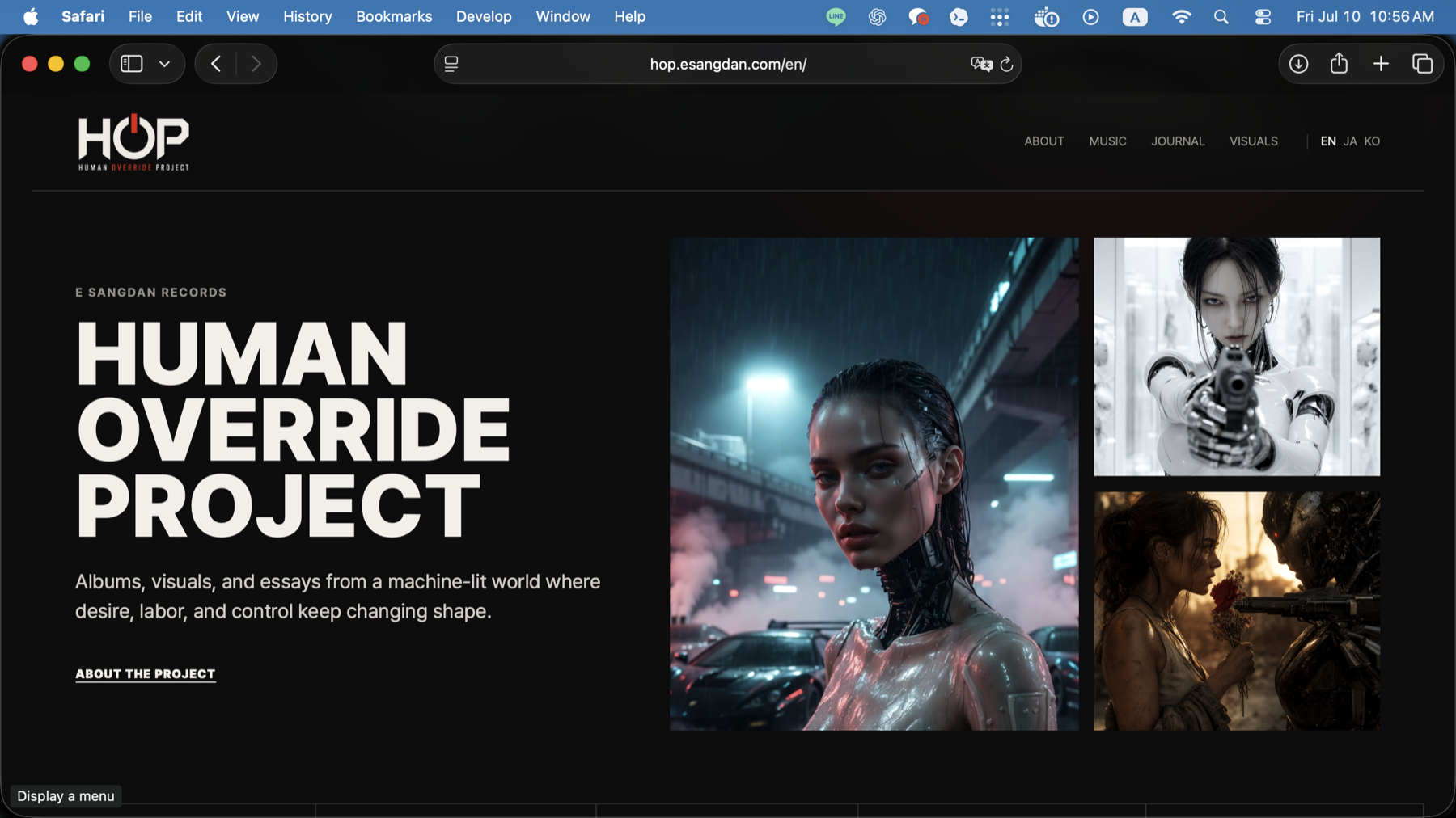 Human Override Project homepage