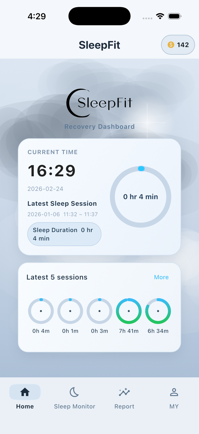 SleepFit sleep report detail