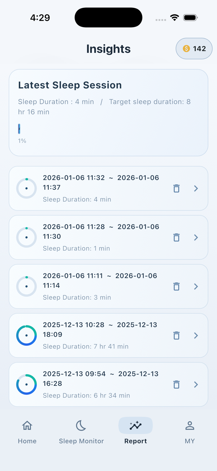 SleepFit sleep graph